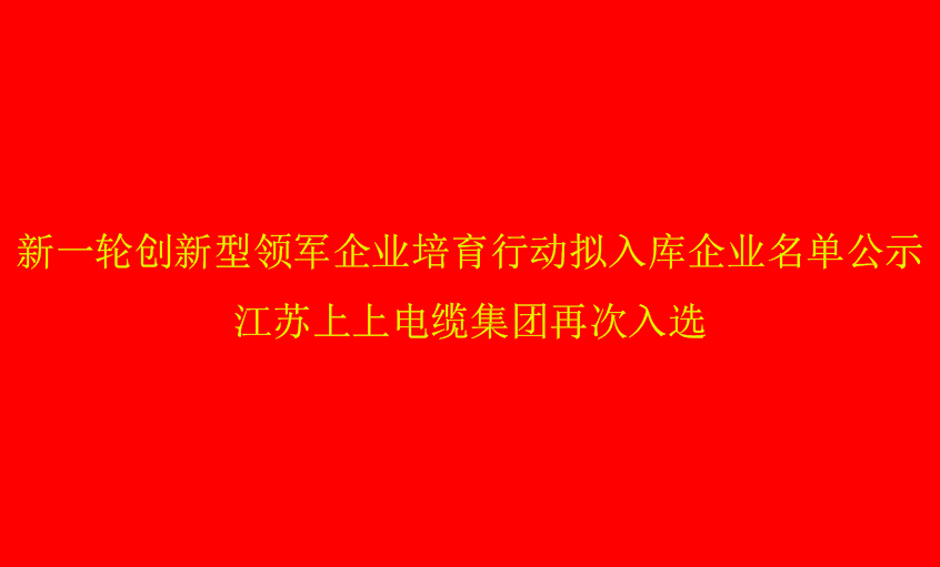 新利体育luck18电缆再次入选省立异型领军企业培育名单